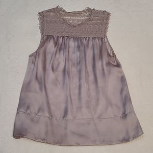 Francesca's pink laced neck & silky bodice top med